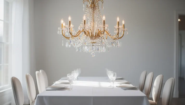 Lustre en cristal brillant après nettoyage