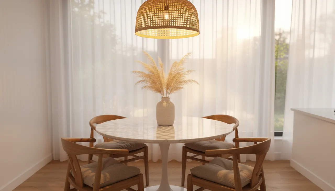 Table ronde avec suspension proportionnée