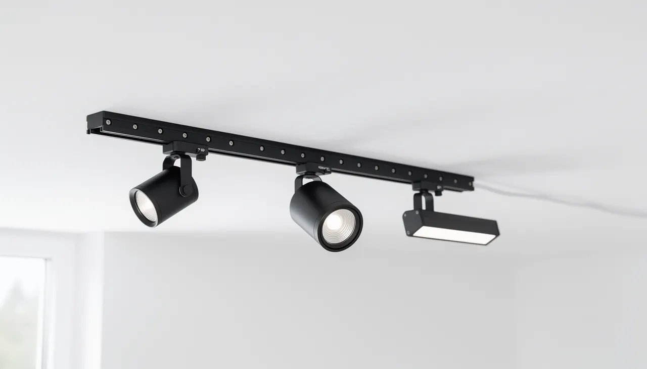 Rail magnétique saillie avec spots orientables
