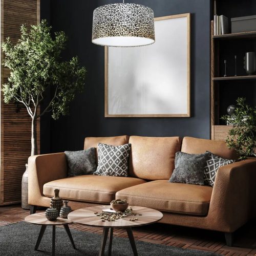 Suspension Luminaire | SAFARI (Creme/Noir)