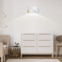 suspension-luminaire-enfant-blanche-aux-oursons-doux-commode-six-982 Suspension Luminaire | SWEET DREAMS FOTO (Blanc/Bleu Pastel/Jaune/Marron Clair)