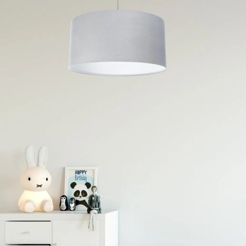 suspension-luminaire-gris-clair-blanc-cylindrique-lampe-suspendue-doux-365 Suspension Luminaire | CLASSIC JASMIN (Gris Clair/Blanc)
