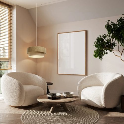 Suspension Luminaire | DUO BOHO ELEGANT (Marron/Beige/Ecru)