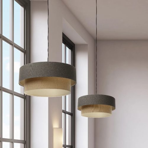 Suspension Luminaire | DUO BOHO ELEGANT (Marron Gris/Beige/Ecru)