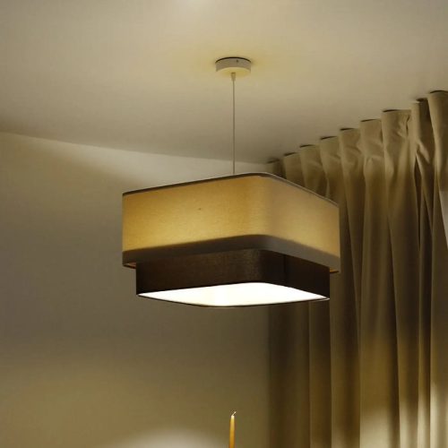 Suspension Luminaire | KWADRA DUO (Beige/Marron)