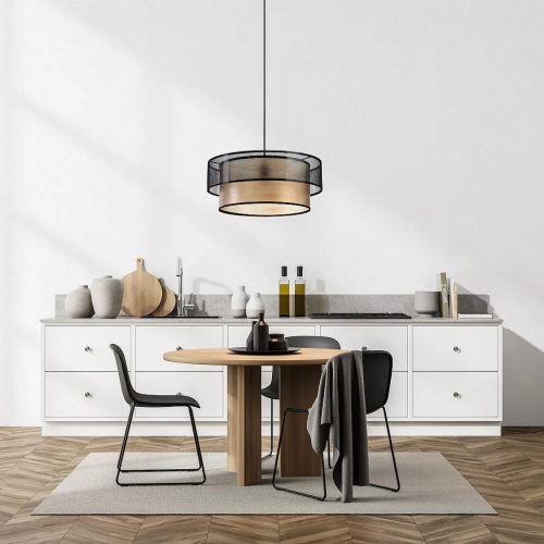 Suspension Luminaire | DUO (Noir/Beige)