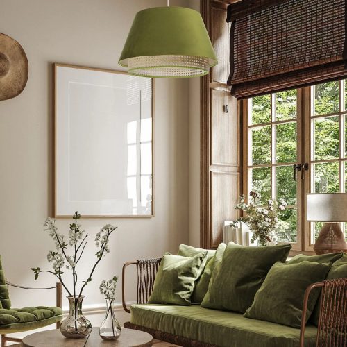 Suspension Luminaire | SENSAI RATTAN (Olive)
