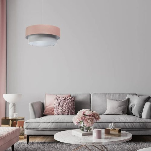 Suspension Luminaire | DUO JASMIN (Rose/Gris/Gris Clair)