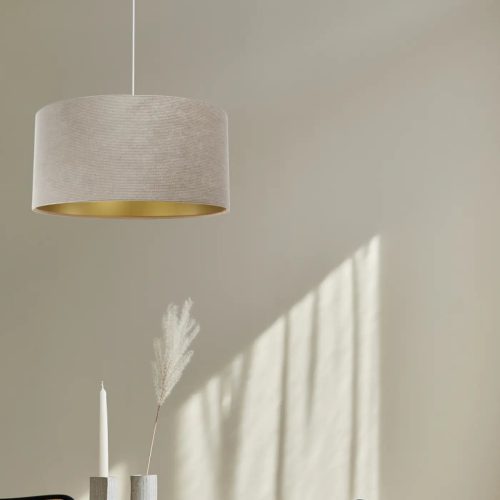 Suspension Luminaire | GLAMOUR STRUCTUREL VELOUR (Beige/Doré)