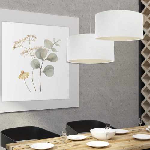 Suspension Luminaire | GLAMOUR STRUCTUREL VELOUR (Blanc Crème/Ecru)