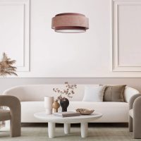 suspension-luminaire-tissu-rose-blanc-aux-finitions-raffinees-697 Suspension Luminaire | DOVLO CLASSIC (Rose/Blanc)