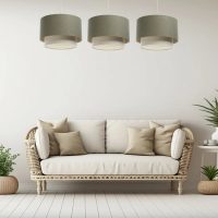 suspension-luminaire-tissu-vert-creme-aux-tons-doux-chics-trois-317 Suspension Luminaire | DUO RATTAN (Vert Gris/Crème/Ecru)