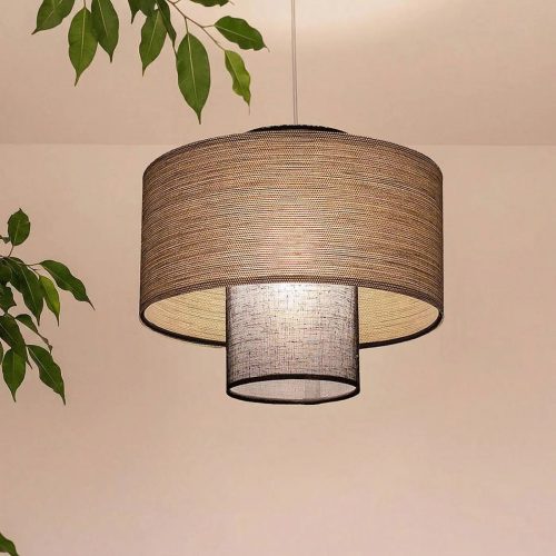 Suspension Luminaire | Twin (Noir/Beige)